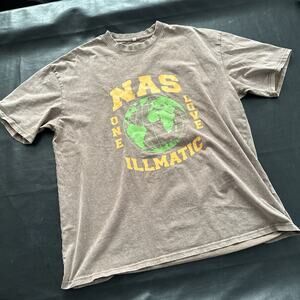 Nas One Love Illmatic Men’s XL Graphic T shirt 90S Hip-Hop Brown Vintage BP